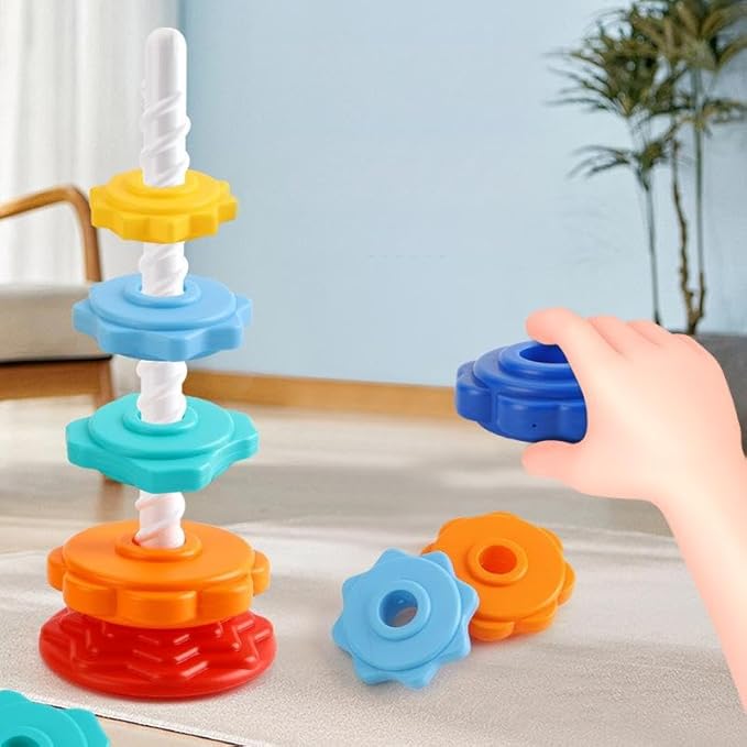 Premium Rainbow Spinning and Stacking Toy for Toddlers 1-3 Years