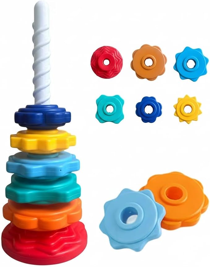 Premium Rainbow Spinning and Stacking Toy for Toddlers 1-3 Years