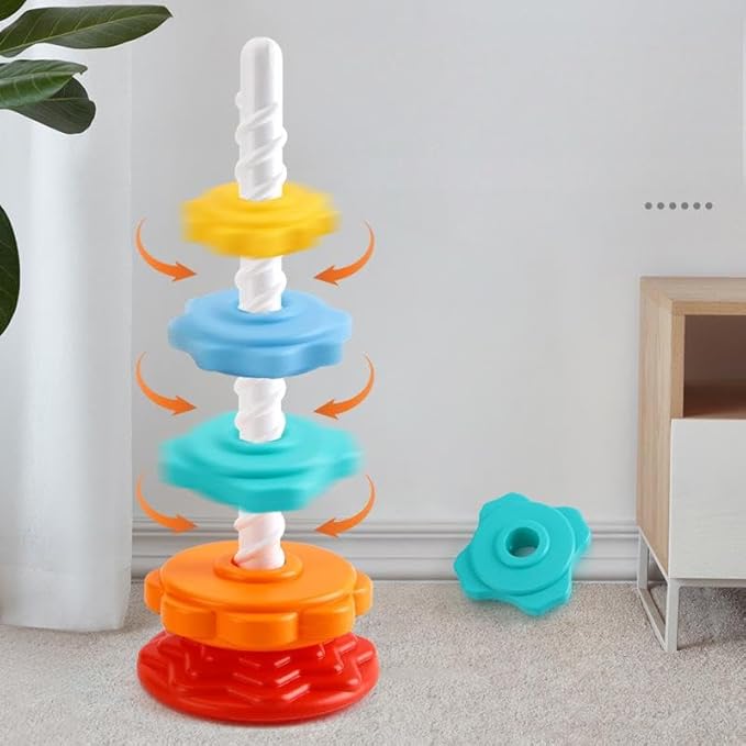 Premium Rainbow Spinning and Stacking Toy for Toddlers 1-3 Years