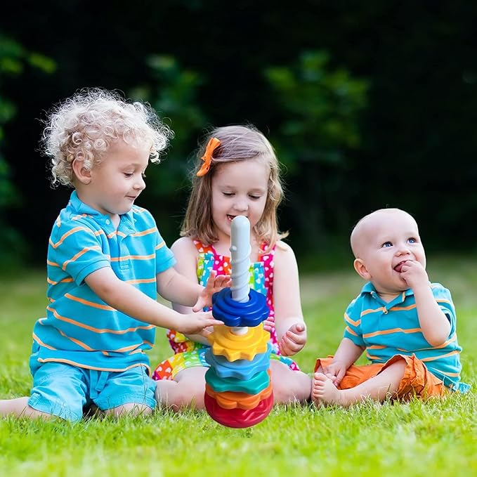 Premium Rainbow Spinning and Stacking Toy for Toddlers 1-3 Years
